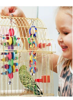 Excefore Bird Chew Toys, Colorful Bagel Cascade Bird Parrot Toy, Parrot Biting Paper Cardboard Olympic Rings Conures Toys, for Cockatiels, Cockatoos, Macaws and Similar Sized Pet Birds  - Image 5