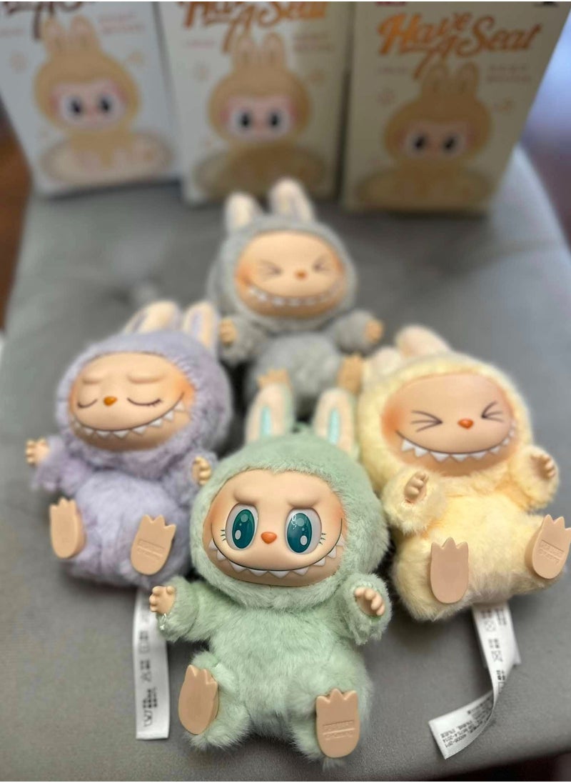 LABUBU - Labubu Plush Toy，Labubu Second-Generation Sit-Down Party Series, Cute Keyring, 13cm (Not Original) - Image 1