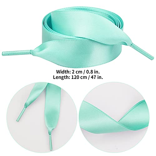 Marrywindix 12 Pairs 47" Flat Satin Ribbon Shoelaces Colorful Silk Shoestrings Wide Shoe Laces for Sneakers Skate Shoes Boots Sport Shoes (12 Colors) - Image 2