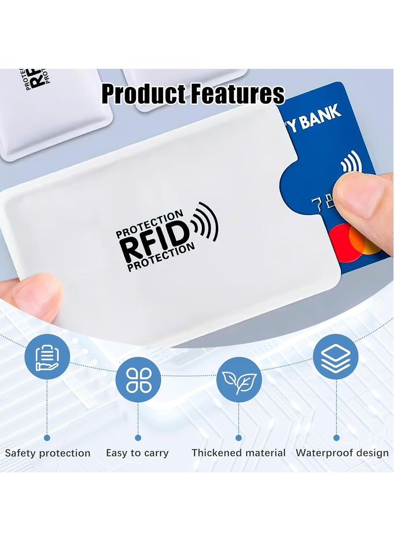 20 Pack RFID Blocking Card Credit Card Holder RFID Blocking for Single Card Identity Theft Protection Sleeves Contactless Protection Debit Bank Cards Id Social Security Drivers License Card, White - Image 4