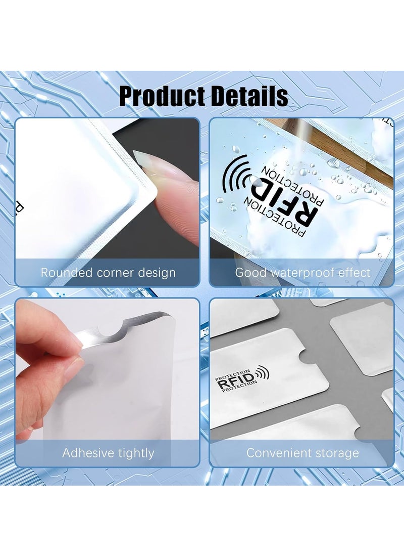20 Pack RFID Blocking Card Credit Card Holder RFID Blocking for Single Card Identity Theft Protection Sleeves Contactless Protection Debit Bank Cards Id Social Security Drivers License Card, White - Image 3