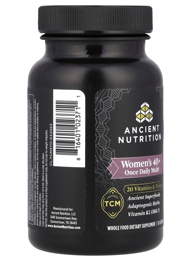 Ancient Nutrition مكملات متعددة الفيتامينات للنساء 40+ حبة واحدة يومياً 30 كبسولة - Image 2