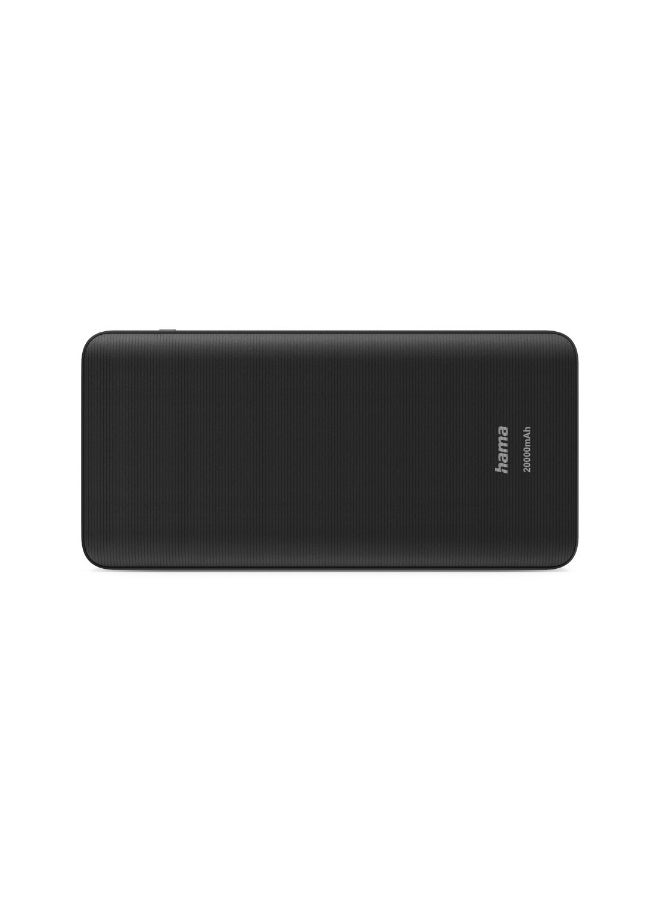 هاما Hama باور بانك PD 20 بسعة 20000 مللي أمبير، مزود بمخارج USB-C وUSB-A، يدعم الشحن السريع بتقنية Power Delivery 3.0 وQualcomm Quick Charge 3.0، شاحن محمول للهواتف الذكية والأجهزة اللوحية – أسود - Image 3