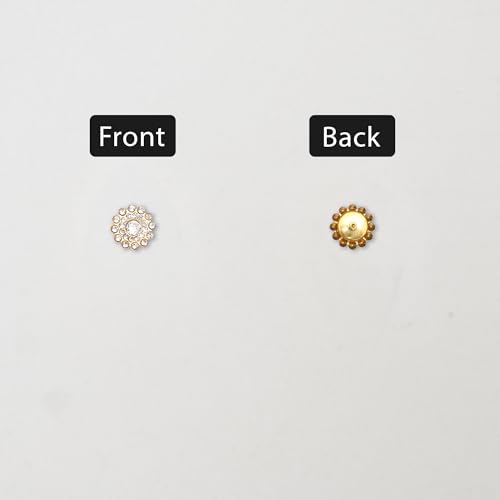 EmbroideryMaterial Silver Flower Shaped Sew on/Glue Rhinestones for Embroidery, Craft, DIY, Jewellery Making etc, Floral Embellishment (14MM, 100 Pieces) - Image 5