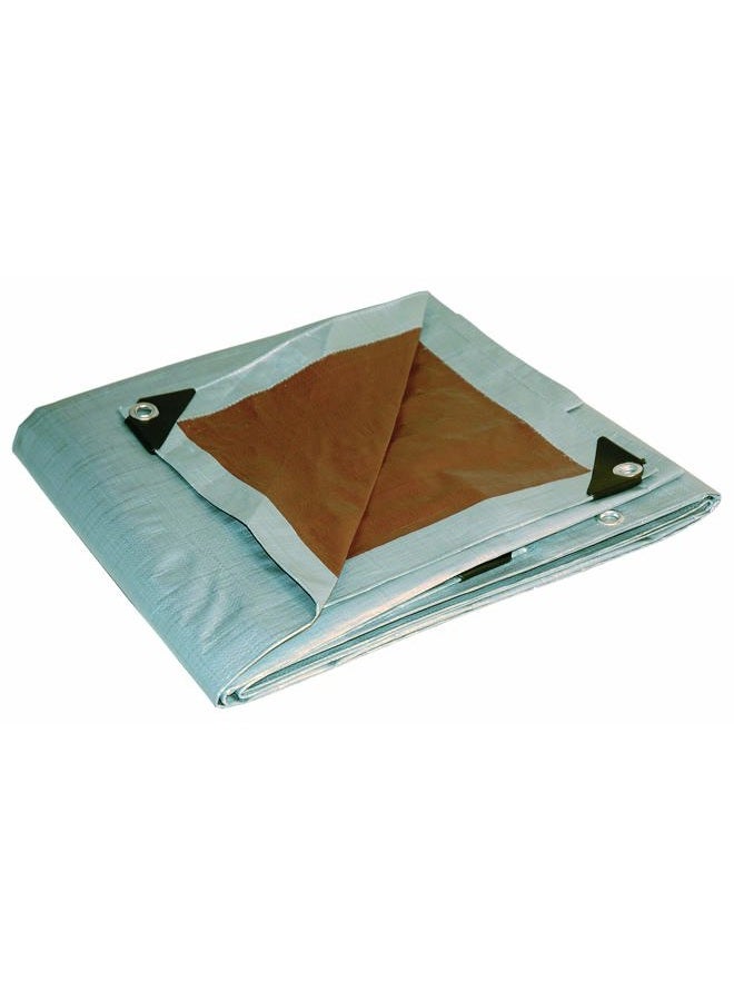 Dry Top 6' x 8' Foremost Tarp 20068 Silver/Brown Silver Brown 10 Mil Heavy Duty Reversible Tarp - Image 1