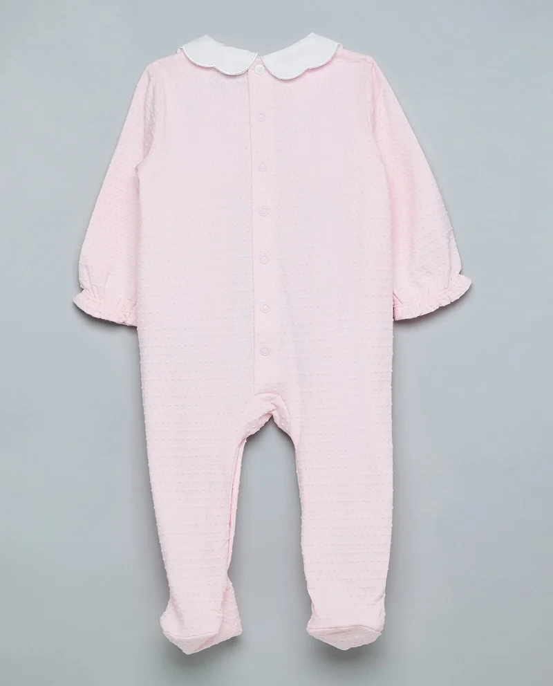أر أند بي Embroidered Collared Footed Sleepsuit