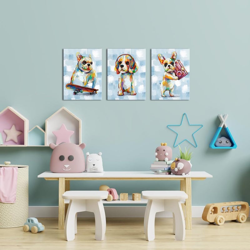 Kalormore Colorful Dog Canvas Wall Art Set - Image 4
