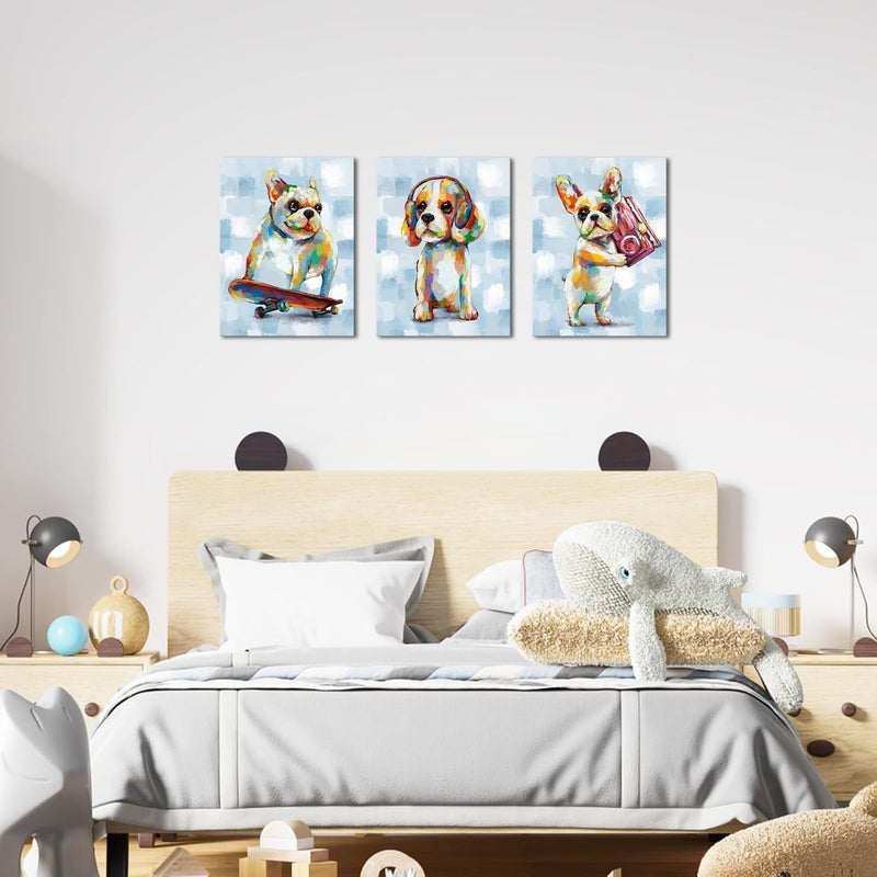 Kalormore Colorful Dog Canvas Wall Art Set - Image 3