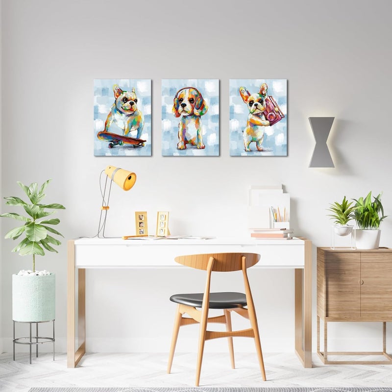 Kalormore Colorful Dog Canvas Wall Art Set - Image 5