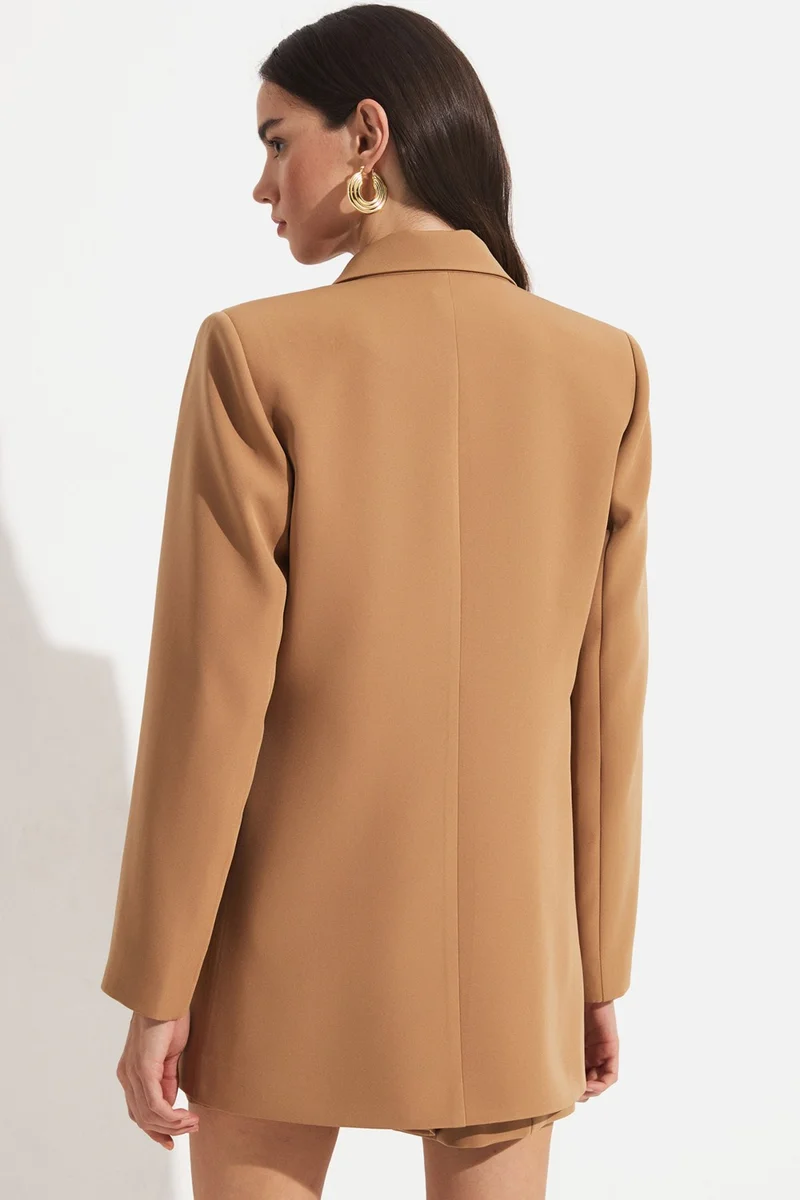 JUNE Exclusive Button Detailed Double Breasted Blazer Jacket