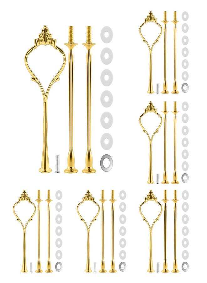 Moocci Golden Crown 3 Tier Cake Stand, 6 Sets Fittings for Tiered Tray, Wedding & Banquet Decoration - Image 1
