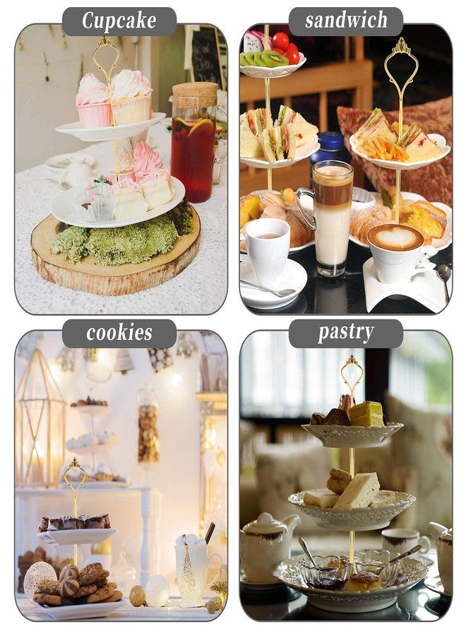 Moocci Golden Crown 3 Tier Cake Stand, 6 Sets Fittings for Tiered Tray, Wedding & Banquet Decoration - Image 5