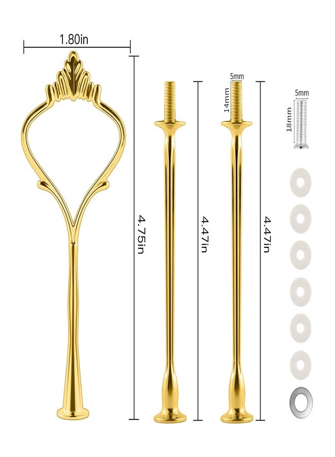 Moocci Golden Crown 3 Tier Cake Stand, 6 Sets Fittings for Tiered Tray, Wedding & Banquet Decoration - Image 2