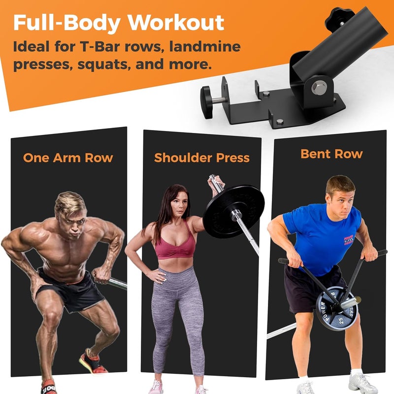EVER STRONG T Bar Row Attachment with V Bar Attachment Landmine Handle - 360 Swivel Landmine Attachment for Barbell for Full-Body Workout in Home Gym - Small Spaces - Deadlifts Squats Landmine Stand - Image 5