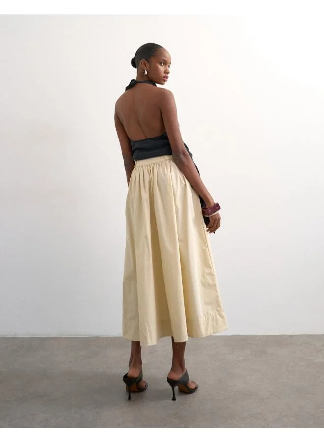 توب شوب تنورة كاحل نسائية خفيفة كاجوال منسوجة