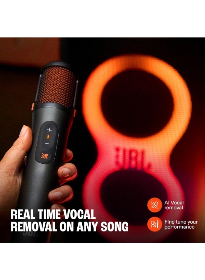 جي بي إل JBL EasySing Mics - Two Wireless AI-Powered Microphones with Real-time Vocal Removal, Seamless Connection, Plug in and Sing with Clear, Crisp Sound for Up to 10 Hours of Singing time (Black) JBLEASYSINGMICS - Image 4