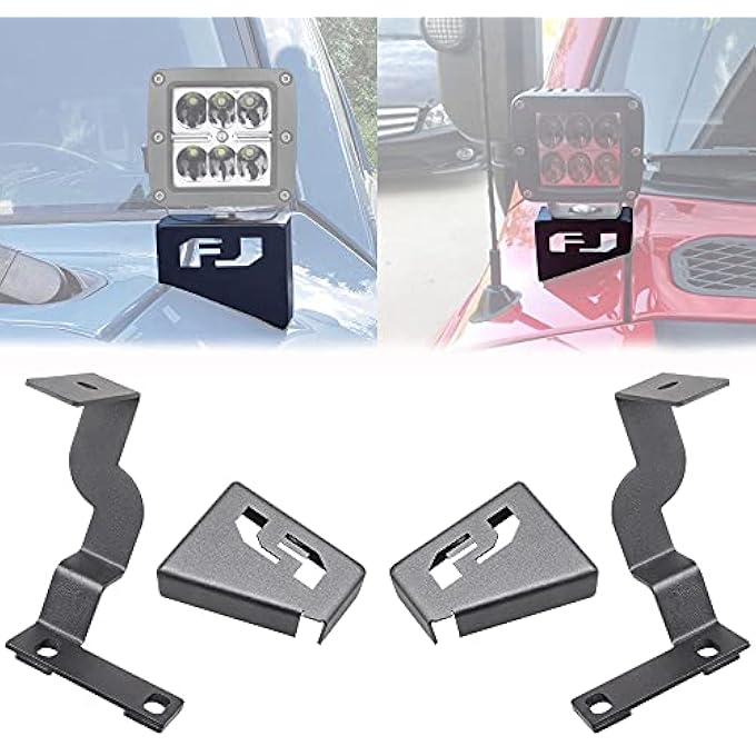 ريحني حامل ضوء غطاء محرك السيارة Fj Cowl Light Bracket، مصباح الخندق، حامل عمود، مصابيح LED Pods، مصباح القيادة، حامل التركيب المتوافق مع Toyota Fj Cruiser 2007-2014 - Image 1