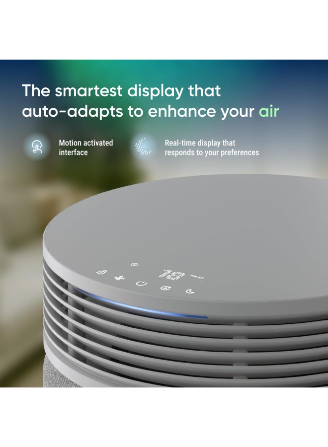 Blueair منقي الهواء الأزرق 4.0 للغرف الكبيرة جداً، ينظف 3,412 قدم مربع في ساعة واحدة، نظام ترشيح 7 مراحل، إزالة الروائح 10 مرات، HEPASilent للفيروسات، الحيوانات الأليفة، الغبار، الدخان، واي فاي ذكي - رمادي فاتح - Image 2