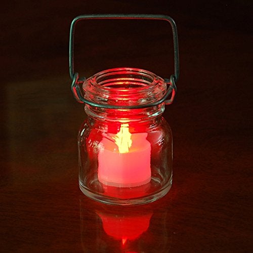 LumaBase Battery Operated Tea Light Candles, Purple - Set of 12 - Image 3