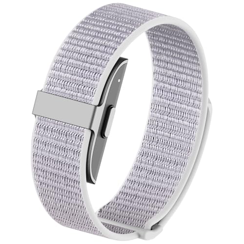 Vigamen Nylon Loop Sport Hume Band Replacement Strap Compatible with Hume Band,Adjustable Soft Wrist Bands for Women Men,Breathable Wristband for Hume Health Band Fitness Tracker,Sea Shell - Image 1
