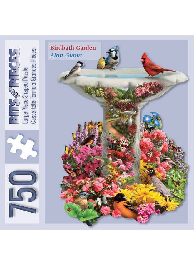 Bits and Pieces 750 Piece Shaped Puzzle Garden Birdbath Busy Bird Fountain By Artist Alan Giana 750 Pc Jigsaw - Image 3