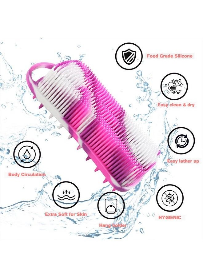 YEALIFE Silicone Body Scrubber 2 In 1 Body Brush & Hair Scalp Brush For Shower And Bath Easy Clean Lathers Well Stimulating Blood Circulation More Hygienic Than Loofah Fit Women Men.Camo Purple  - Image 4
