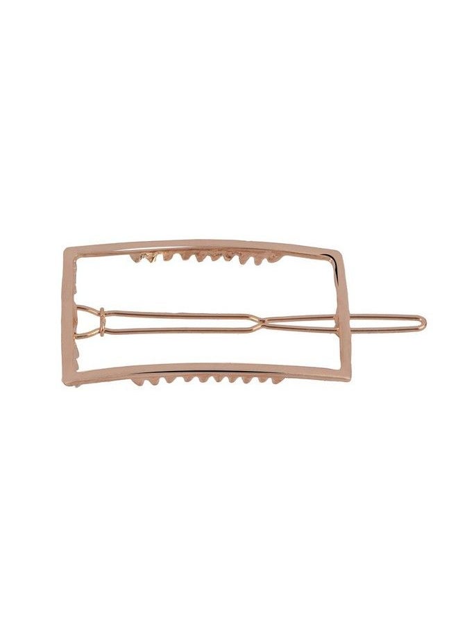 STRIPES Rose Gold Metal Rectangle Shape 1Pcs Hairpin Hair Clip For Women And Girls  - Image 1