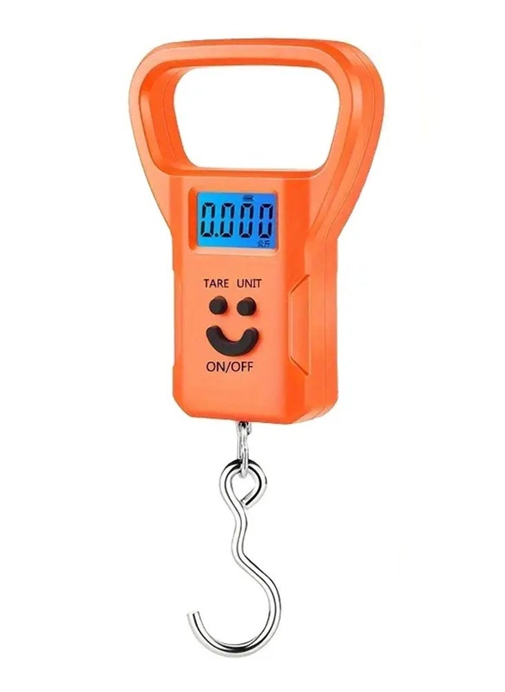 Generic Mini Hanging Scale Household Electronic Scale Cartoon smiley Face , Portable Luggage Scale , 30kg Weight Capacity, with Digital LCD Display and 3 Button for Simple Control, Lightweight Design for Measuring Baggage Weight Before Travel Suitable for Air Travel and Flights  - Image 1
