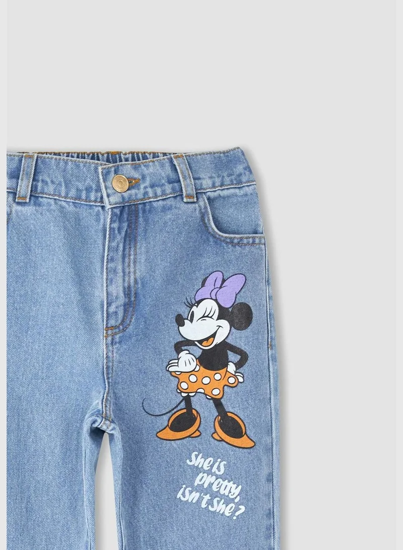 DeFacto Girl Disney Mickey & Minnie Licenced Mom Fit Denim Trousers