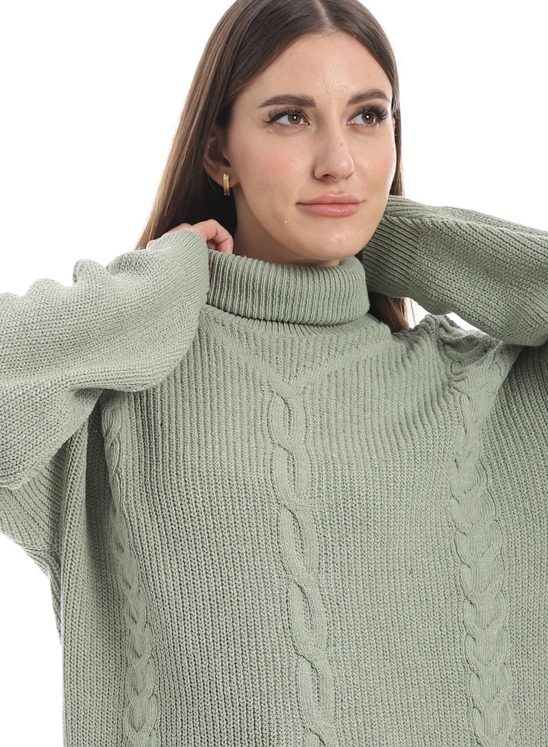 سيزار بلوفر صوف حريمي سادة برقبة عالية وتصميمات متعددة - Image 5