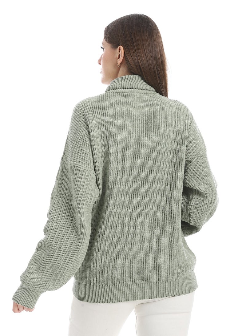 سيزار بلوفر صوف حريمي سادة برقبة عالية وتصميمات متعددة - Image 4