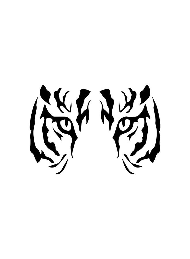 Printique Vinyl Wall Art Decal - Tiger Eyes - 22" x 44" - Trendy Inspirational Minimalist Style Feline Shape Design Sticker for Bedroom Playroom Living Room Office School Coffee Shop Store Decor (Black) - Image 4