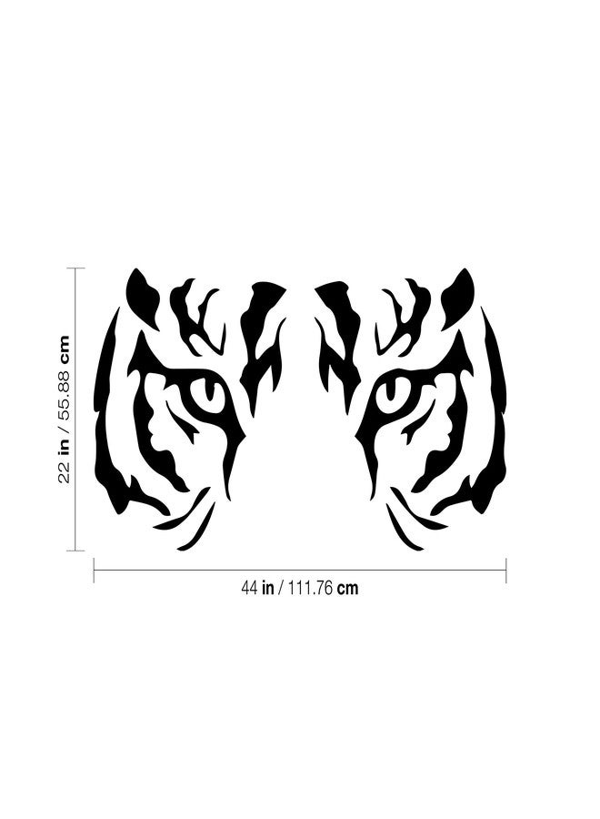 Printique Vinyl Wall Art Decal - Tiger Eyes - 22" x 44" - Trendy Inspirational Minimalist Style Feline Shape Design Sticker for Bedroom Playroom Living Room Office School Coffee Shop Store Decor (Black) - Image 3