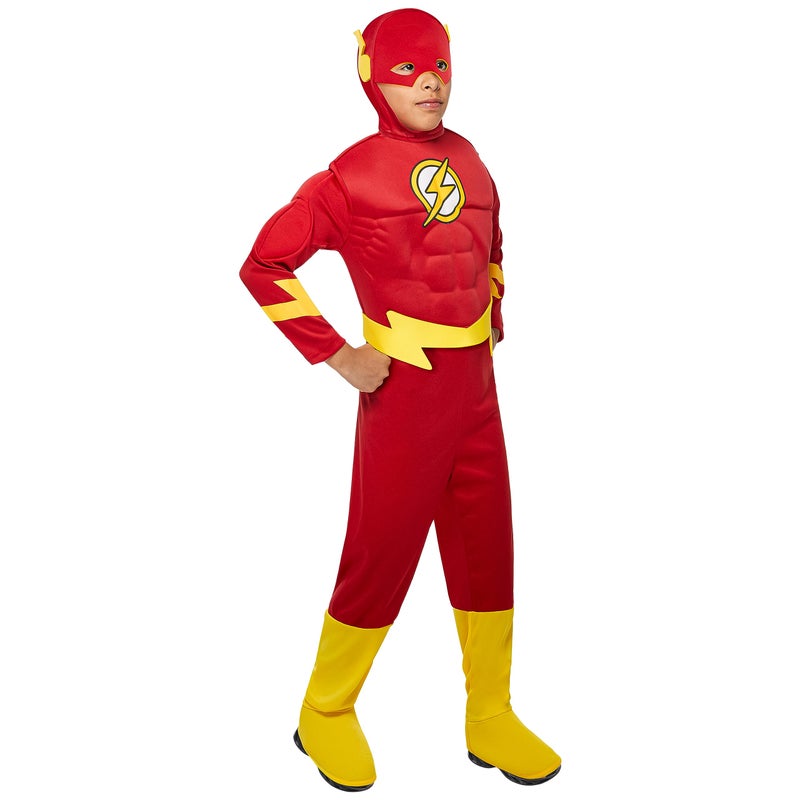 Rubies DC Comics Deluxe Muscle Chest The Flash Childs Costume Large for Themed Parties and Halloween