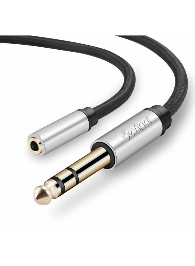Devinal 1/4 inch to 3.5mm Female Long Headphone Extension Cable, 6.35mm to 3.5mm (1/8" inch) Female TRS Adapter, Quarter inch to Minijack Female Stereo Cord Converter Connector 10 feet/ 3M - Image 1