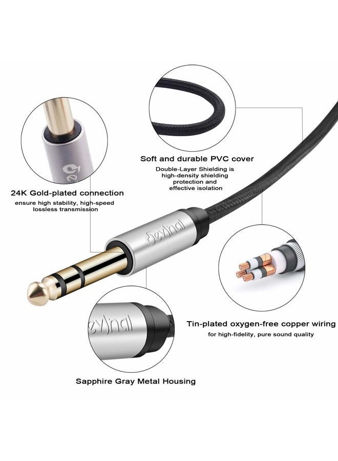 Devinal 1/4 inch to 3.5mm Female Long Headphone Extension Cable, 6.35mm to 3.5mm (1/8" inch) Female TRS Adapter, Quarter inch to Minijack Female Stereo Cord Converter Connector 10 feet/ 3M - Image 3
