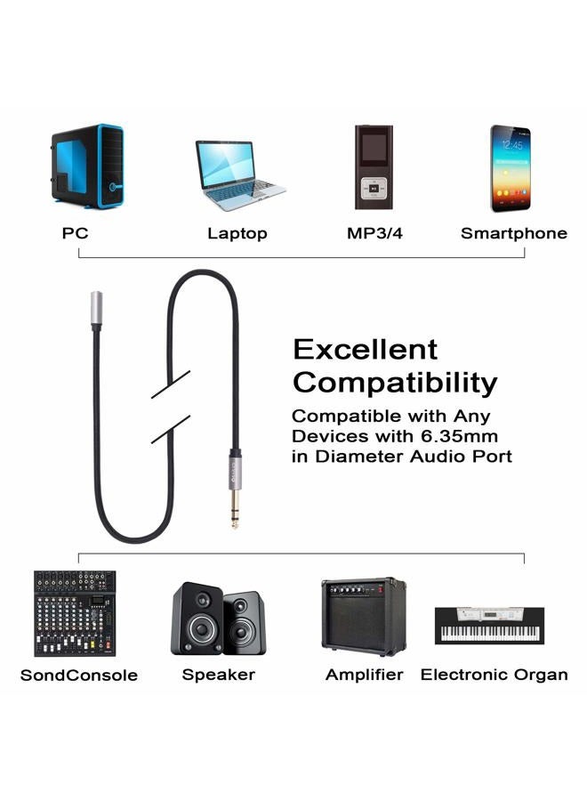 Devinal 1/4 inch to 3.5mm Female Long Headphone Extension Cable, 6.35mm to 3.5mm (1/8" inch) Female TRS Adapter, Quarter inch to Minijack Female Stereo Cord Converter Connector 10 feet/ 3M - Image 4