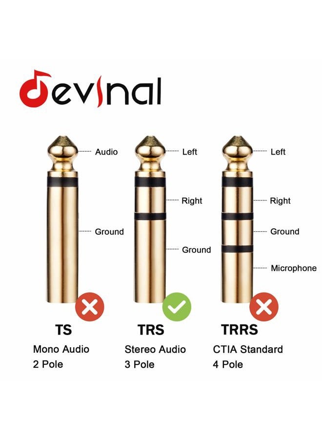 Devinal 1/4 inch to 3.5mm Female Long Headphone Extension Cable, 6.35mm to 3.5mm (1/8" inch) Female TRS Adapter, Quarter inch to Minijack Female Stereo Cord Converter Connector 10 feet/ 3M - Image 5