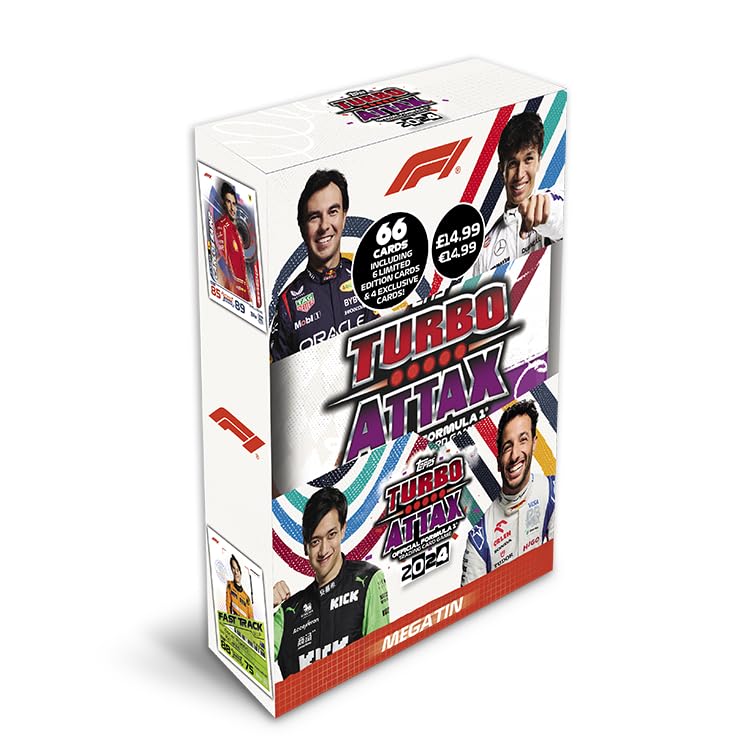Topps توبس تيربو أتاكس فورمولا 1 2024 - علبة مميزة - مسار سريع - تحتوي على 66 بطاقة بما في ذلك 6 بطاقات محدودة و 4 بطاقات حصرية 'مسار سريع'! - Image 1