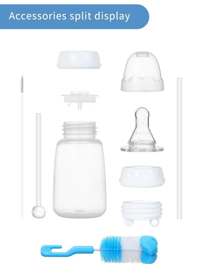 Eoptify Hands-Free Baby Feeding Bottles 240ml  2 Pack  Self-Feeding, Anti Colic BPA Free Newborn & Infant Baby Bottle Set with Cleaning Brush Ideal for Travel & Home Use - Image 5
