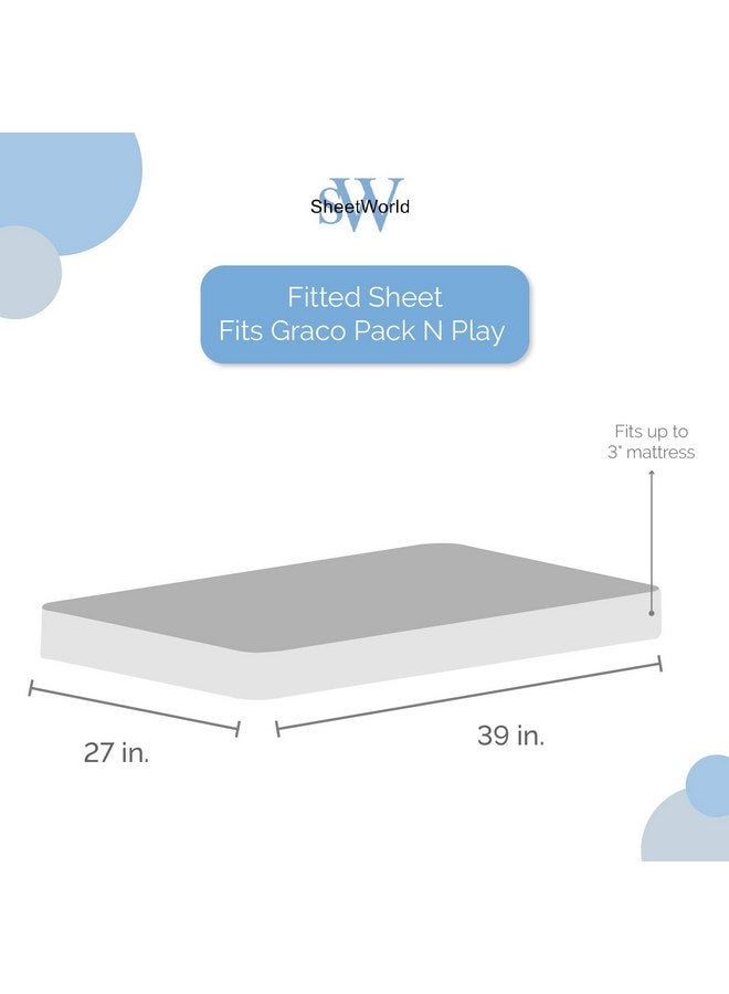 SHEETWORLD.COM SheetWorld Fitted 100% Cotton Percale Pack N Play Sheet Fits Graco 27 x 39, Primary Polka Dots Navy Woven, Made in USA - Image 4