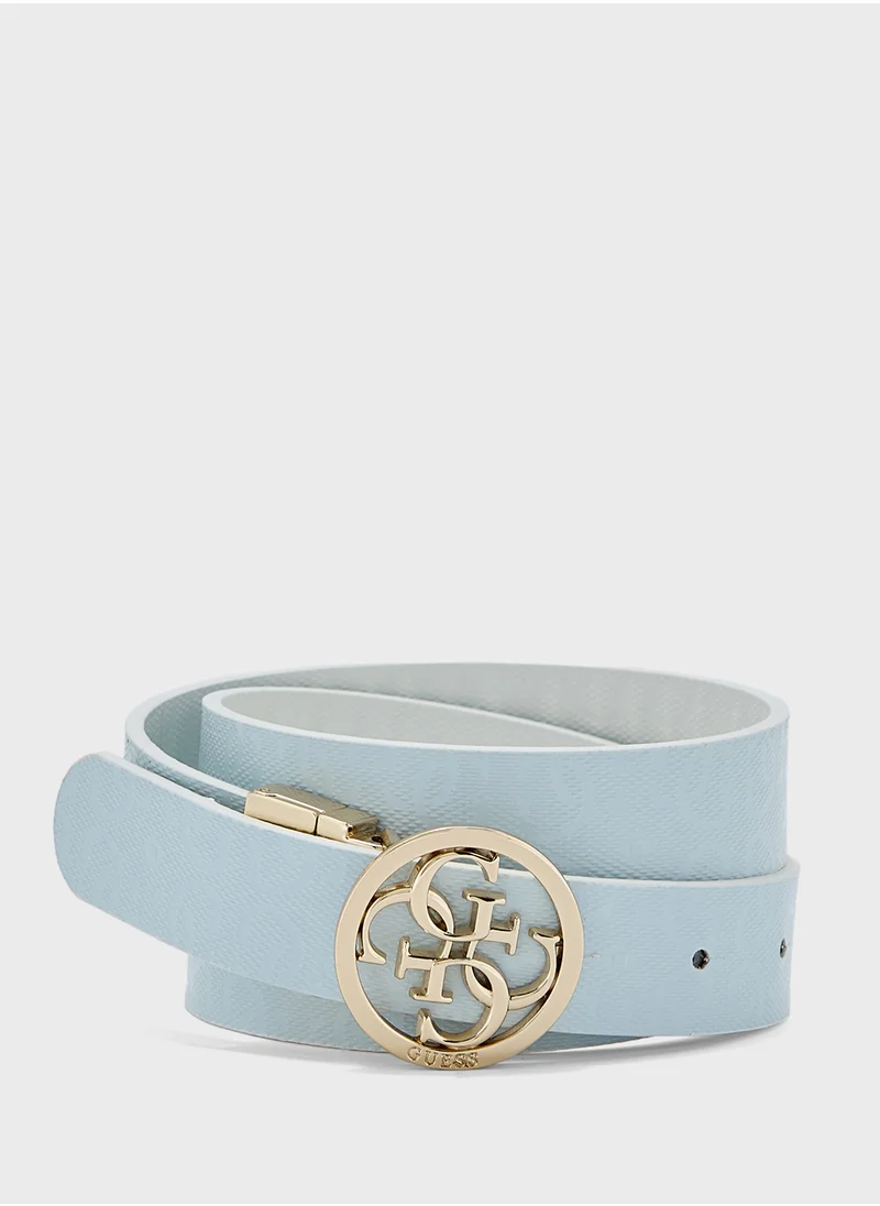 جس Logo Detailed None Allocated Hole  Belt