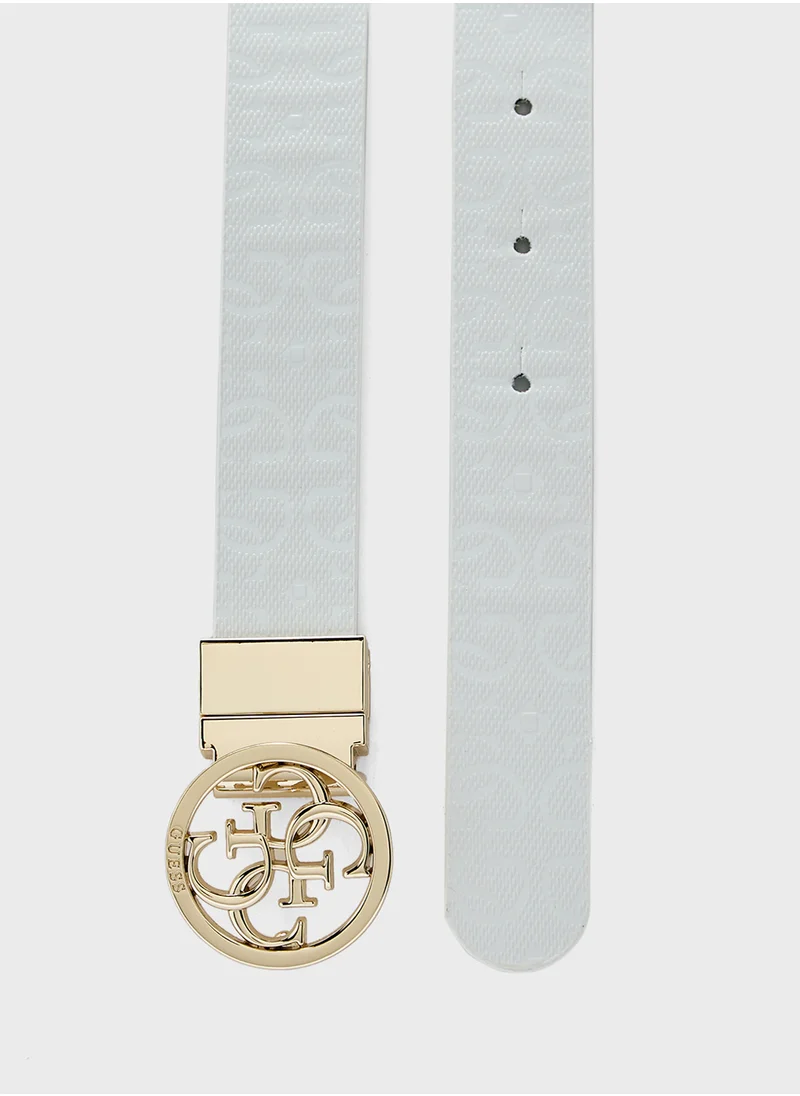جس Logo Detailed None Allocated Hole  Belt