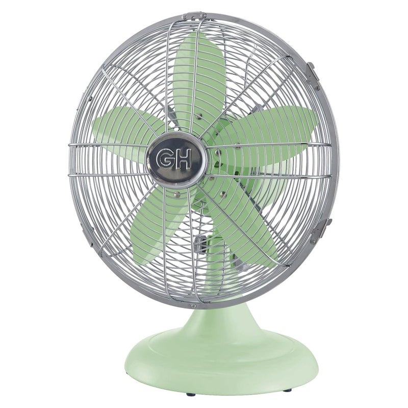 Good Housekeeping Good Housekeeping AllMetal 92607 Oscillating 12 Retro Desk Office Table Fan Mint Green 