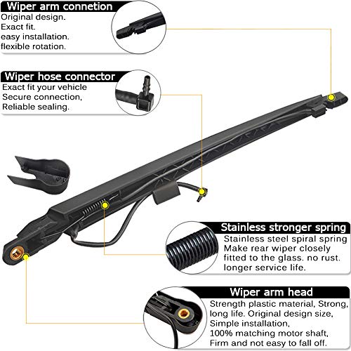AUTOBOO Rear Window Wiper Arm Blade Set Replacement For Cadillac Escalade,GMC Yukon,Chevy Tahoe Suburban,2007-2013 - Back Windshield Wiper Accessories OEM 15277756 Blade:12" - Image 3