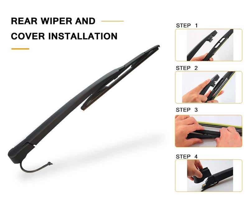 AUTOBOO Rear Window Wiper Arm Blade Set Replacement For Cadillac Escalade,GMC Yukon,Chevy Tahoe Suburban,2007-2013 - Back Windshield Wiper Accessories OEM 15277756 Blade:12" - Image 5