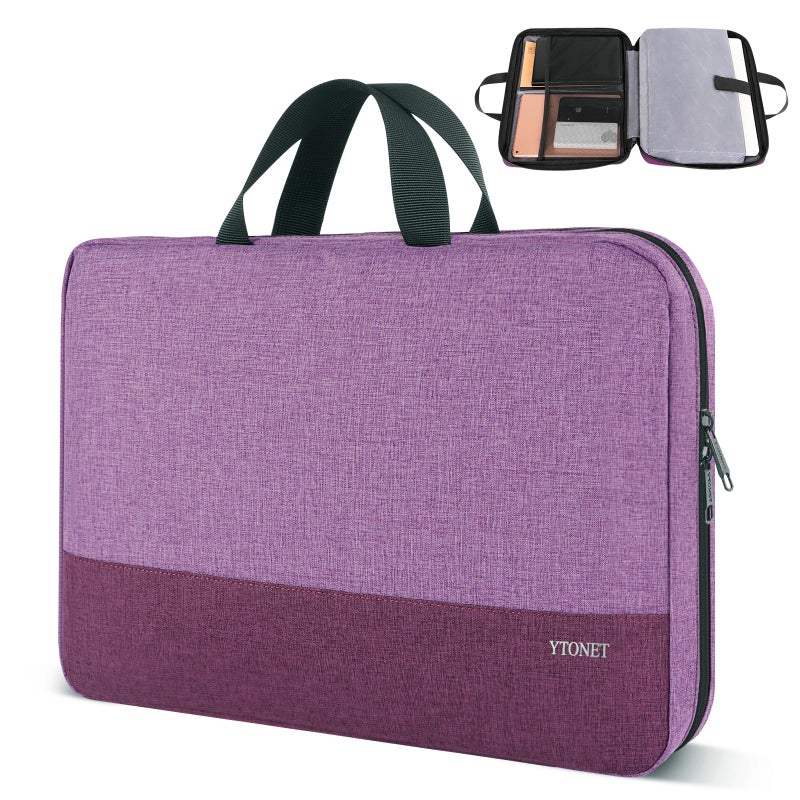 Ytonet Laptop Sleeve Case 15.6 Inch, Slim Water Resistant TSA Carrying Case with Handle, Protective Laptop Cover Compatible with HP Dell Lenovo Asus Notebooks, Gift for Women, Purple - Image 1