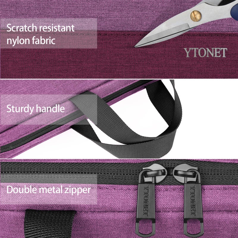 Ytonet Laptop Sleeve Case 15.6 Inch, Slim Water Resistant TSA Carrying Case with Handle, Protective Laptop Cover Compatible with HP Dell Lenovo Asus Notebooks, Gift for Women, Purple - Image 4
