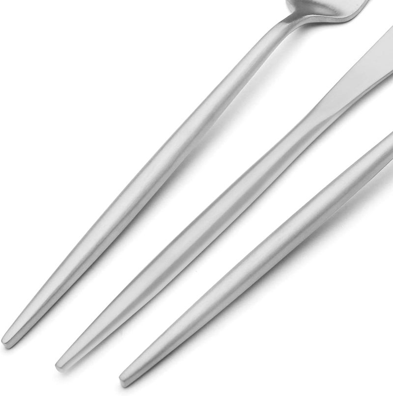BEGEEL Matte Silverware Set,Satin Finish 20 Piece Stainless Steel Flatware Set Service for 4, Tableware Cutlery Set,Premium Kitchen Silverware Sets for Home Restaurant and Party,Dishwasher Safe - Image 4