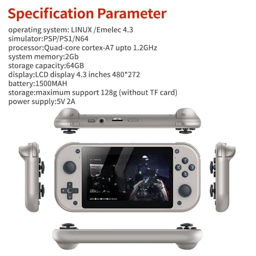 Cubonic Rediscover Gaming Magic with Cubonic VividGo Mi7 – Sleek Handheld Console, Huge 20k+ Game Library & Immersive HD Screen of 4.3 LED Display, 64GB Storage, HDMI Output, 2000mAh Battery - Image 3